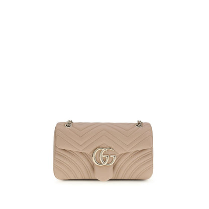 Gucci GG Marmont Schultertasche aus schwarzem Kalbsleder mit Matelassé-Steppung