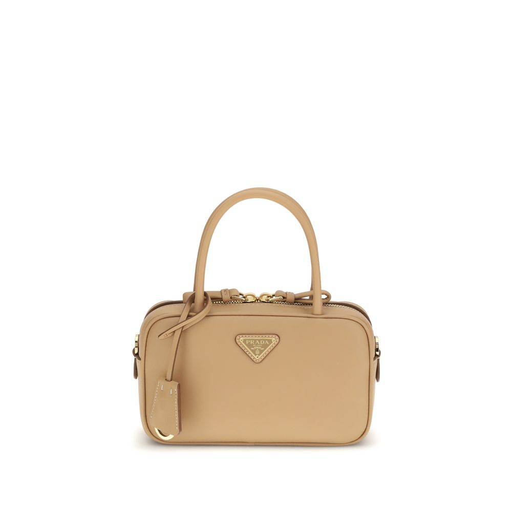 Prada Beige Calf Leather Bos Taurus Handtasche – Eleganz und Raffinesse