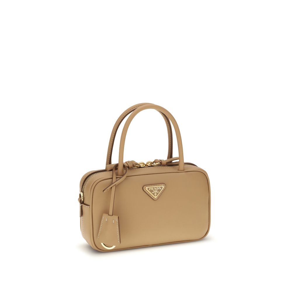 Prada Beige Calf Leather Bos Taurus Handtasche – Eleganz und Raffinesse