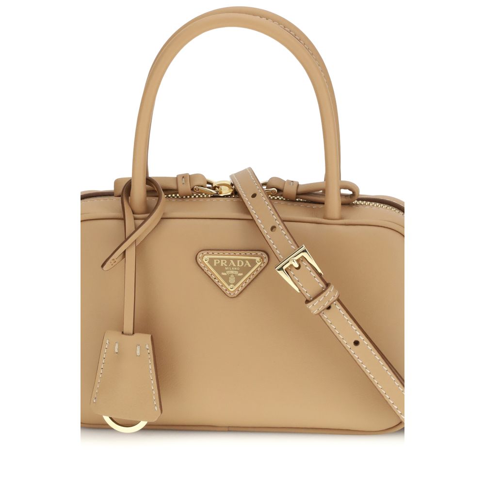 Prada Beige Calf Leather Bos Taurus Handtasche – Eleganz und Raffinesse