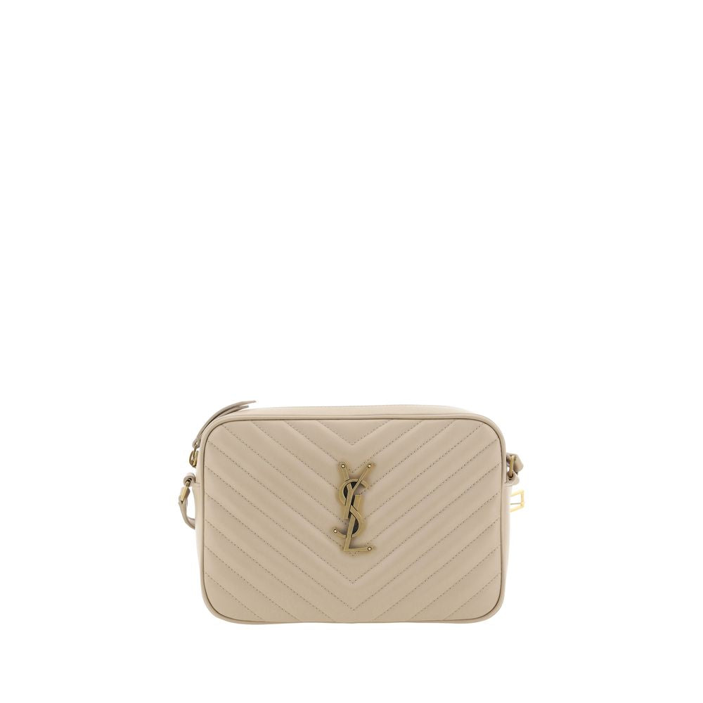 Elegante Saint Laurent Beige Kalbsleder Bos Taurus Schultertasche LouLou