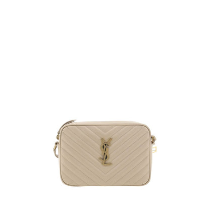 Elegante Saint Laurent Beige Kalbsleder Bos Taurus Schultertasche LouLou