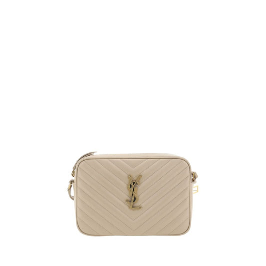 Elegante Saint Laurent Beige Kalbsleder Bos Taurus Schultertasche LouLou