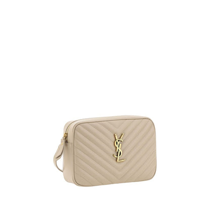 Elegante Saint Laurent Beige Kalbsleder Bos Taurus Schultertasche LouLou