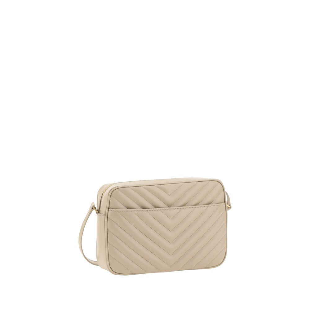 Elegante Saint Laurent Beige Kalbsleder Bos Taurus Schultertasche LouLou