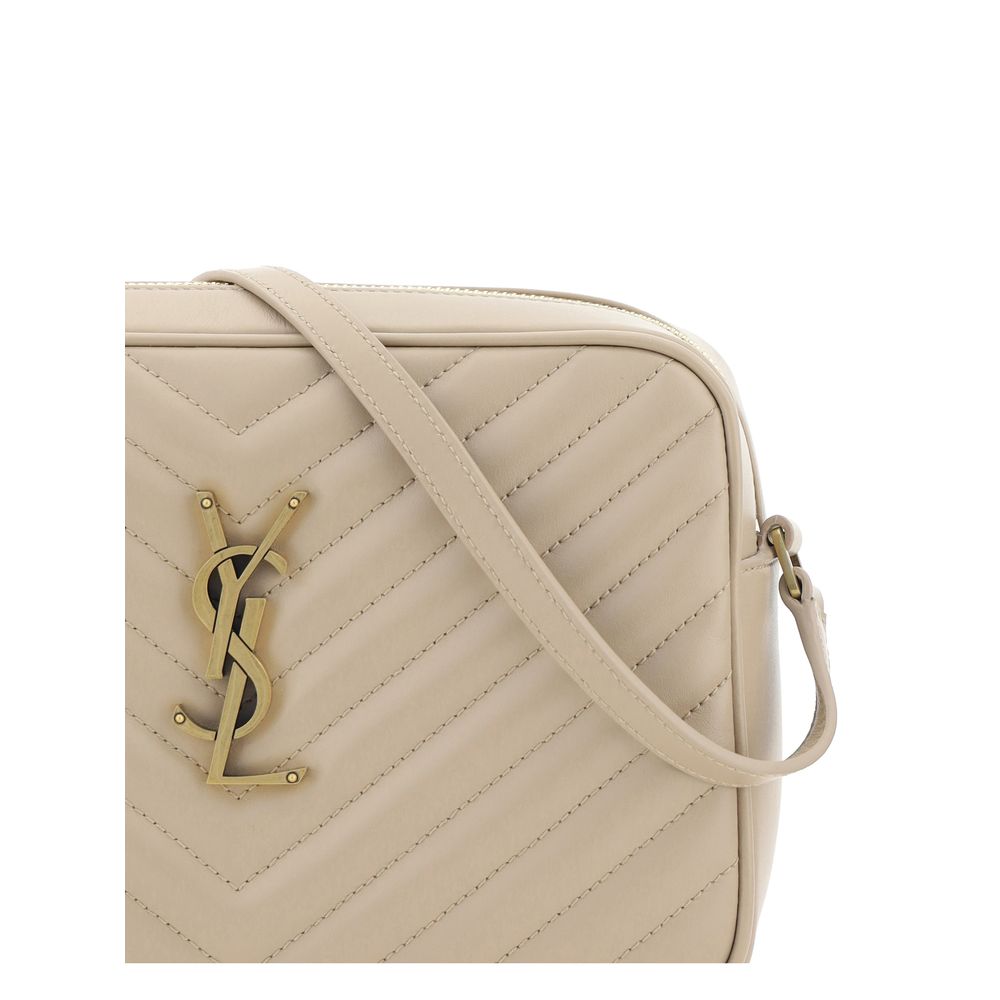 Elegante Saint Laurent Beige Kalbsleder Bos Taurus Schultertasche LouLou