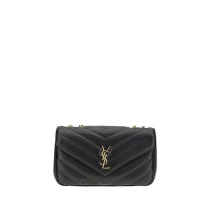 Saint Laurent LouLou Schultertasche aus schwarzem Bos Taurus Kalbsleder