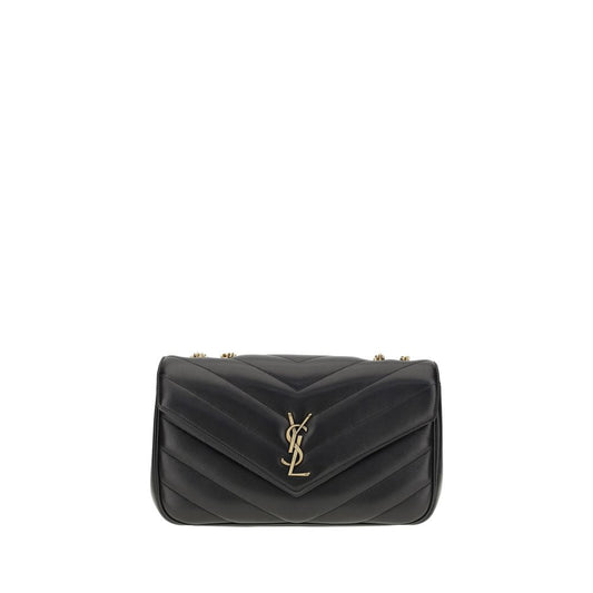 Saint Laurent LouLou Schultertasche aus schwarzem Bos Taurus Kalbsleder