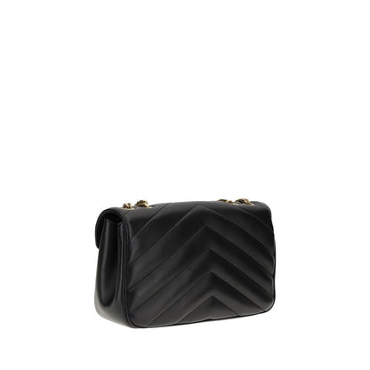 Saint Laurent LouLou Schultertasche aus schwarzem Bos Taurus Kalbsleder