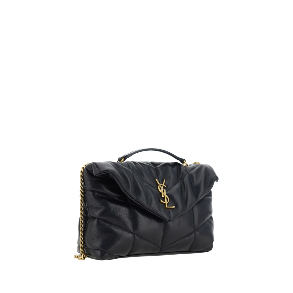 Saint Laurent Schwarze Lammleder Schultertasche Ovis Aries - Luxuriöse Eleganz