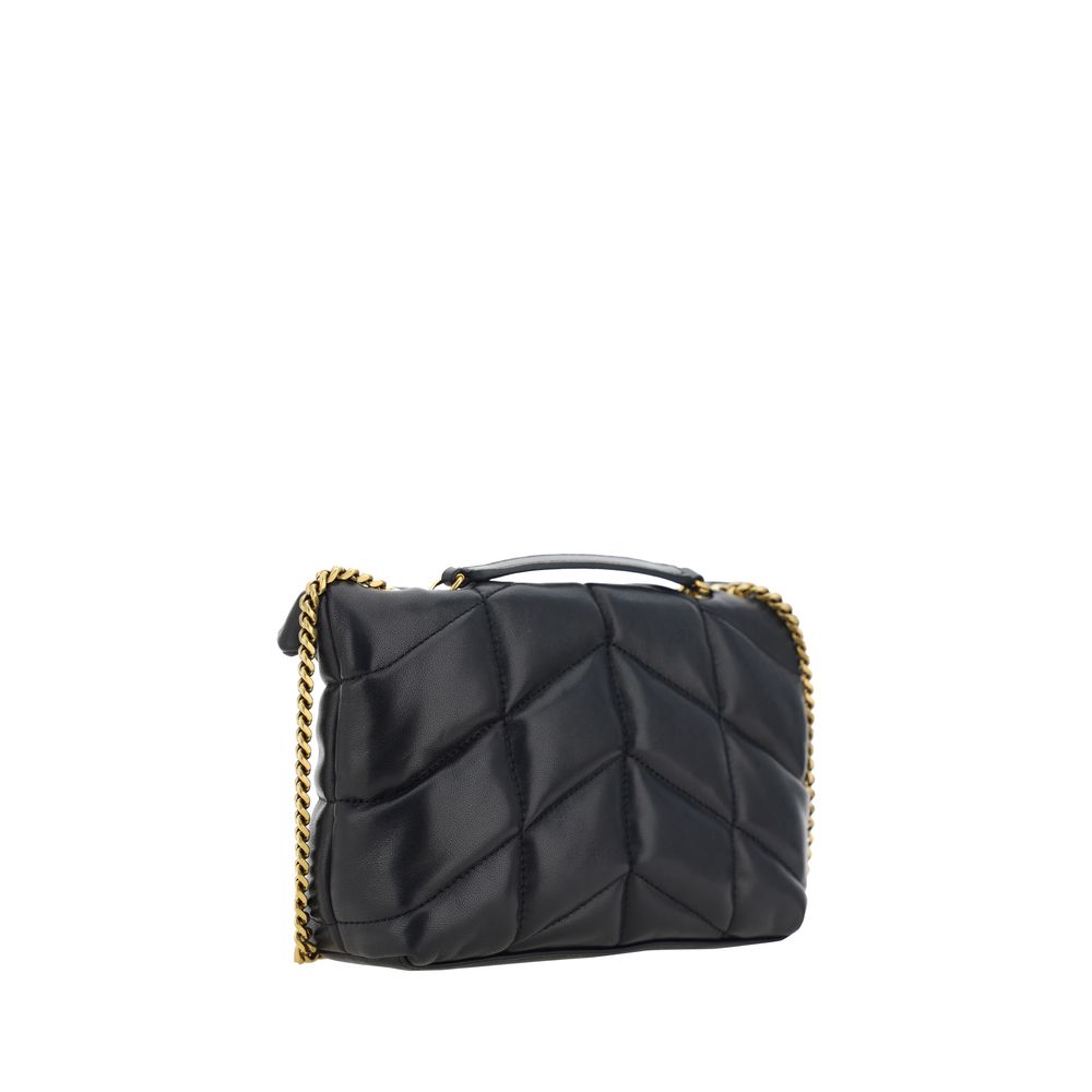 Saint Laurent Schwarze Lammleder Schultertasche Ovis Aries - Luxuriöse Eleganz
