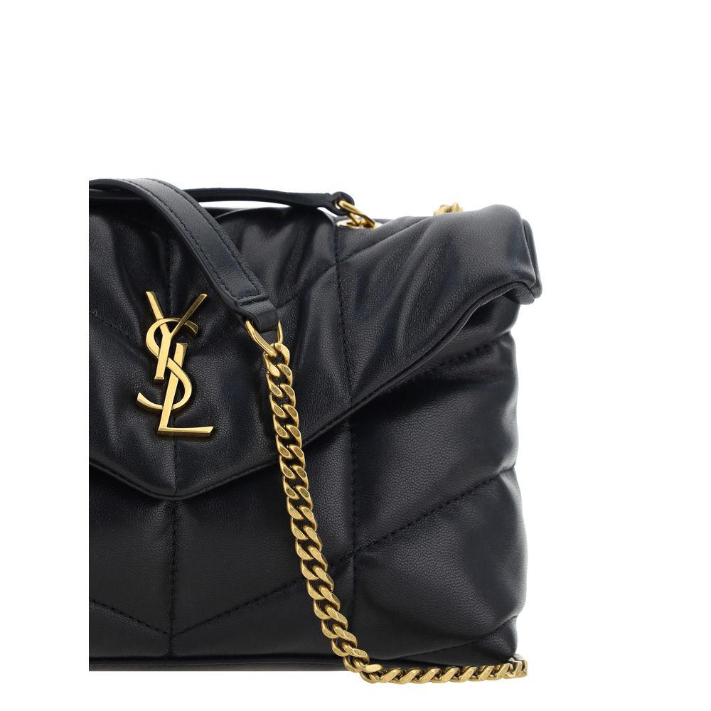 Saint Laurent Schwarze Lammleder Schultertasche Ovis Aries - Luxuriöse Eleganz