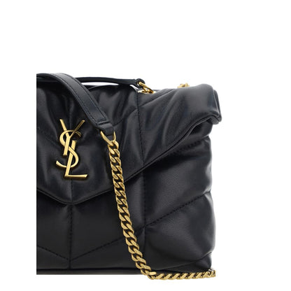 Saint Laurent Schwarze Lammleder Schultertasche Ovis Aries - Luxuriöse Eleganz