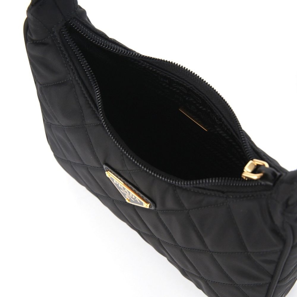 Prada Schwarze Schultertasche aus Nylon – Elegante Damenhandtasche
