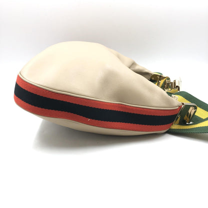Gucci Aria Kalbsleder Web Große Attache Umhängetasche Beige – Luxus für Anspruchsvolle
