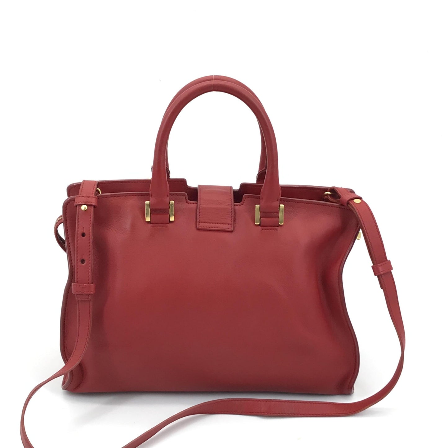 Elegante Saint Laurent Lederhandtasche mit Y-Logo in Rot - Luxuriöses Accessoire für Frauen