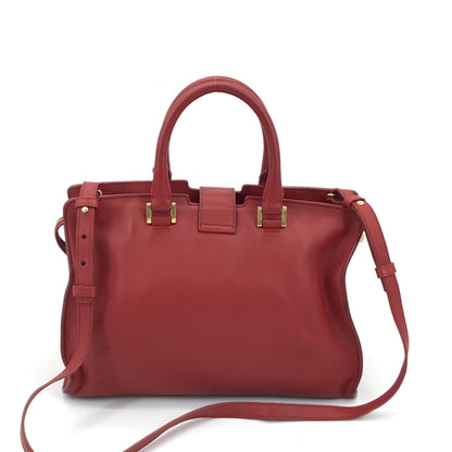 Elegante Saint Laurent Lederhandtasche mit Y-Logo in Rot - Luxuriöses Accessoire für Frauen