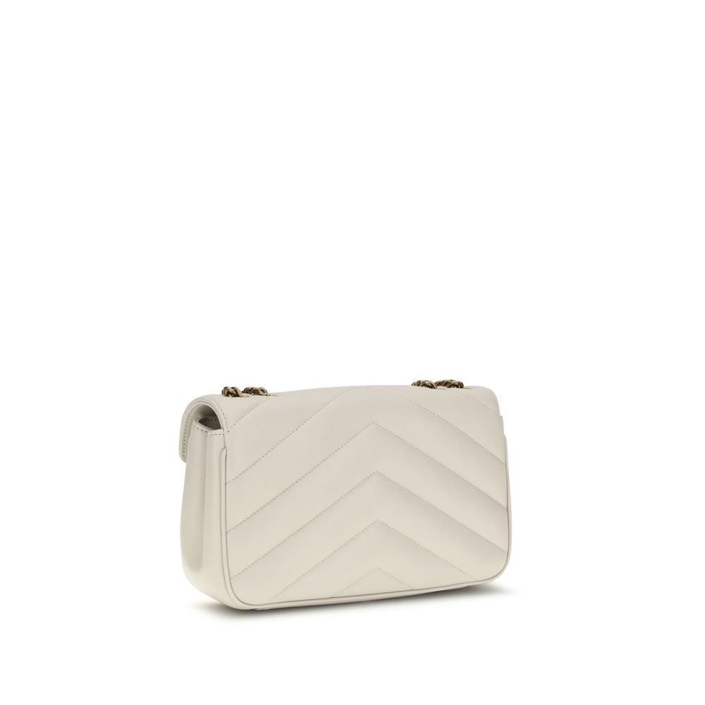 Saint Laurent LouLou Schultertasche aus Lammleder in Beige