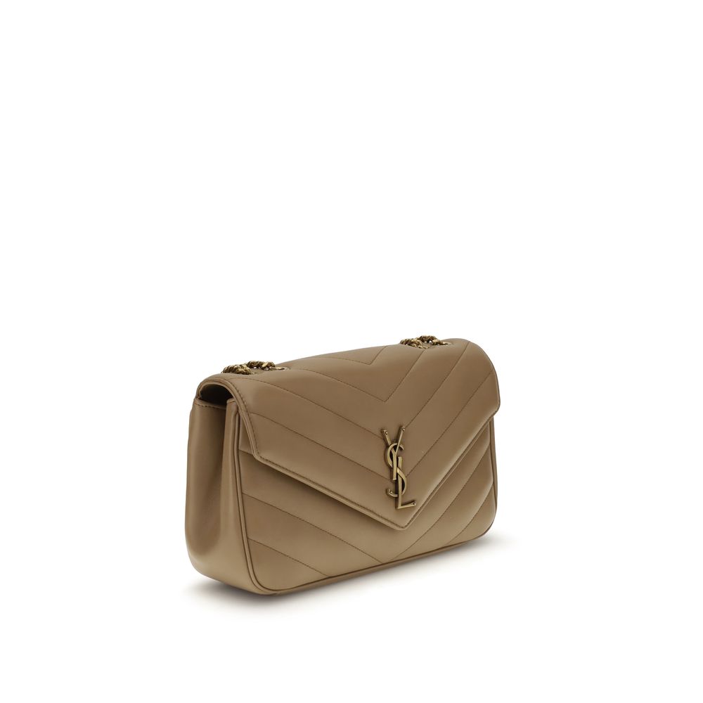 Saint Laurent LouLou Schultertasche aus Beige Kalbsleder Bos Taurus – Eleganz trifft Funktionalität