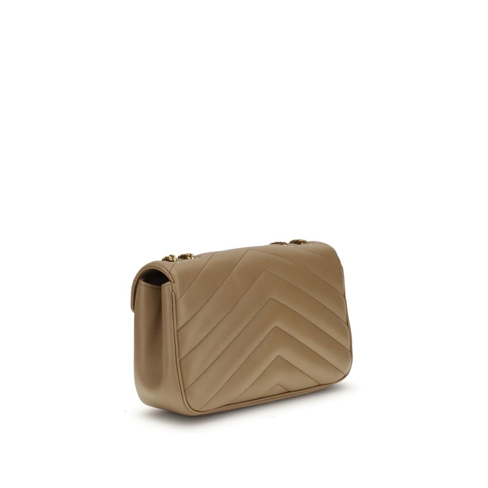 Saint Laurent LouLou Schultertasche aus Beige Kalbsleder Bos Taurus – Eleganz trifft Funktionalität