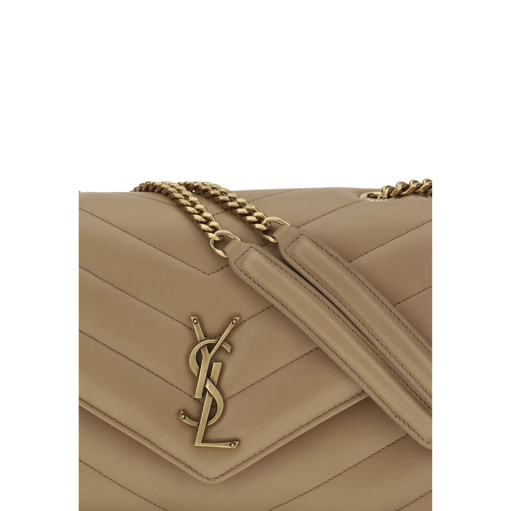 Saint Laurent LouLou Schultertasche aus Beige Kalbsleder Bos Taurus – Eleganz trifft Funktionalität