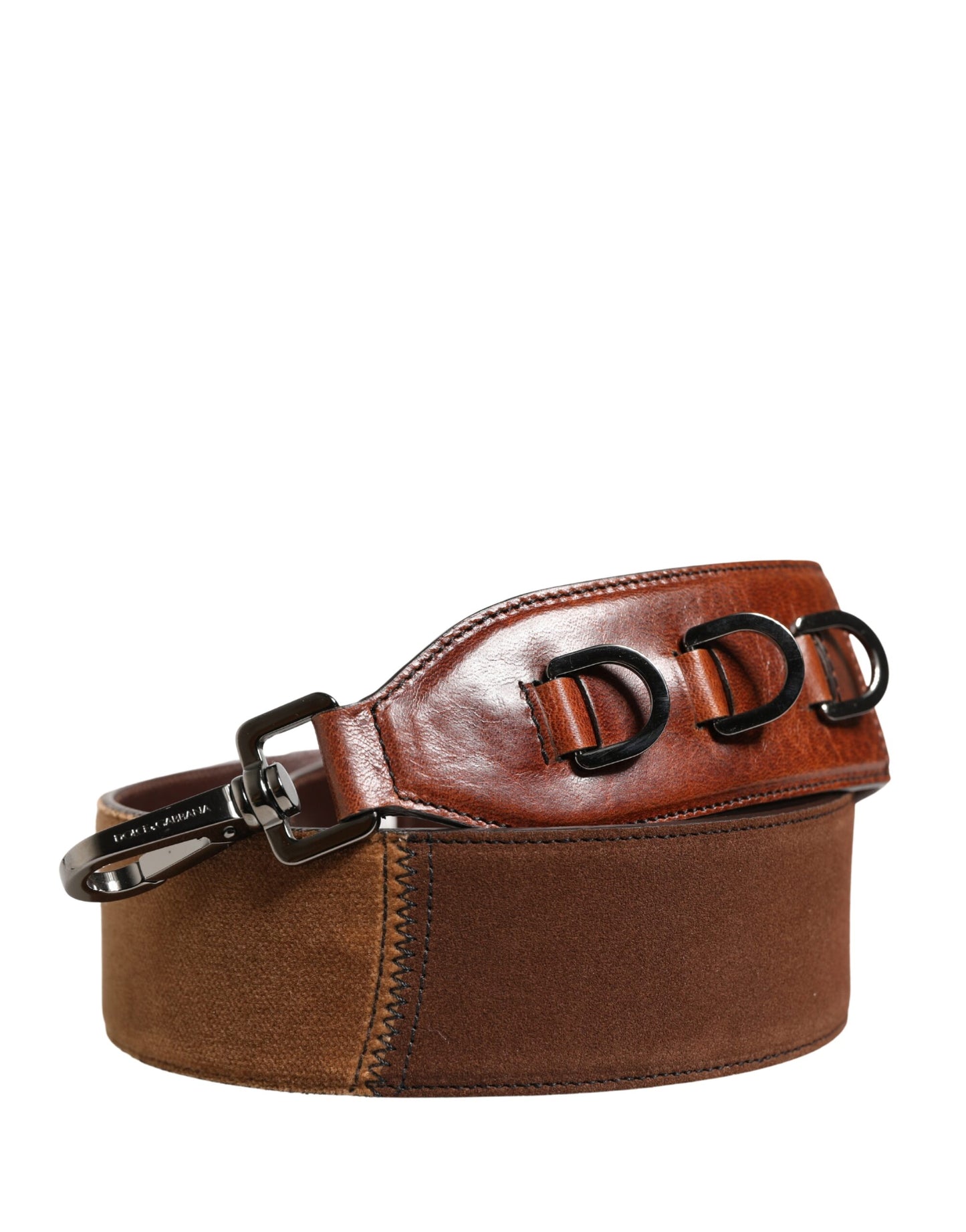 Dolce & Gabbana Luxus Schultergurt aus Braunem Samtleder