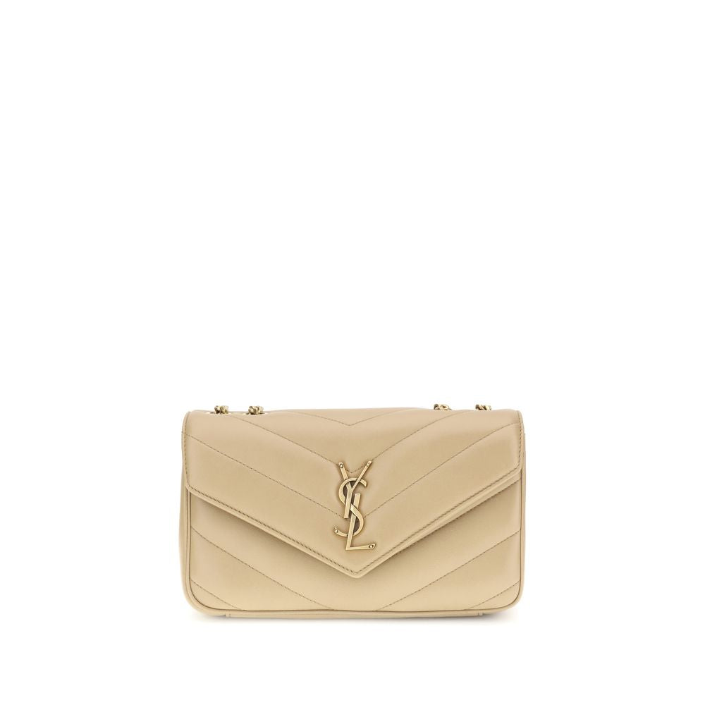 Saint Laurent LouLou Schultertasche aus hochwertigem Lammleder in Beige