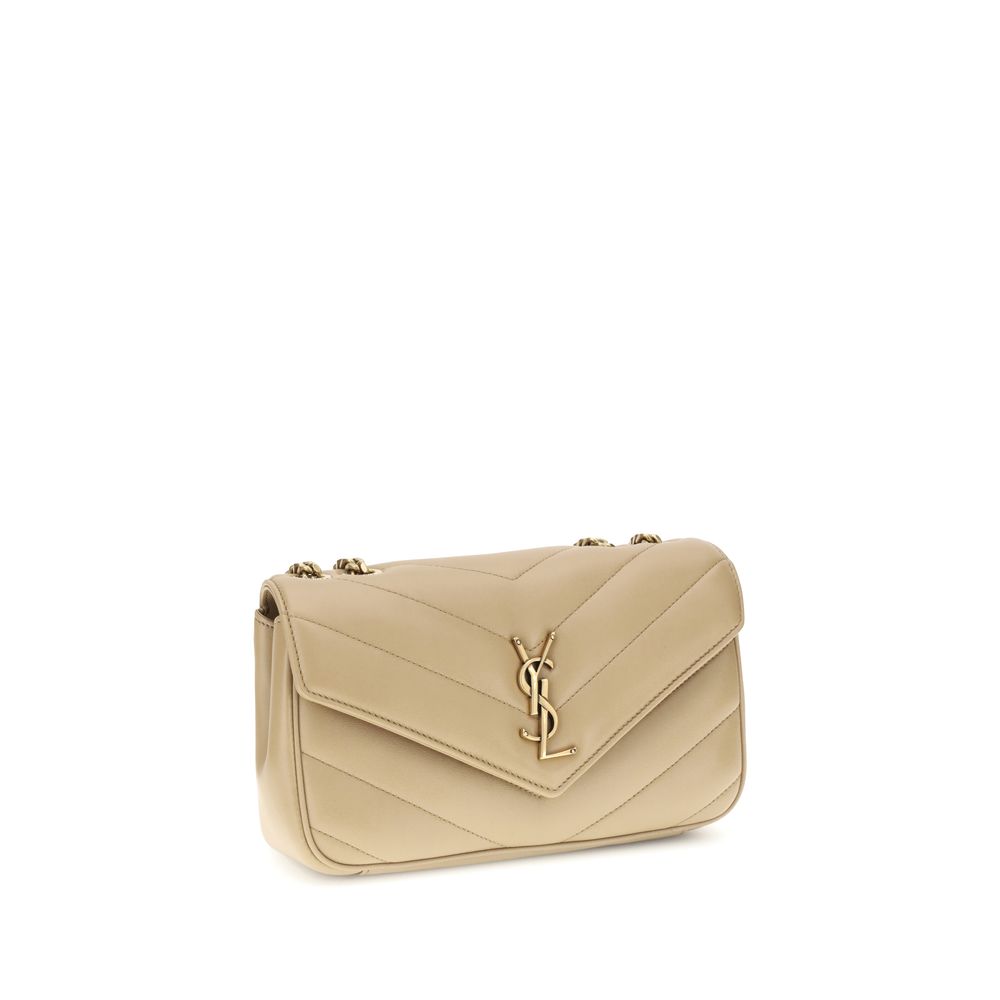 Saint Laurent LouLou Schultertasche aus hochwertigem Lammleder in Beige