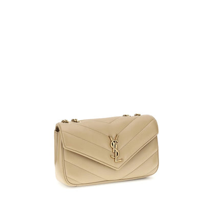 Saint Laurent LouLou Schultertasche aus hochwertigem Lammleder in Beige
