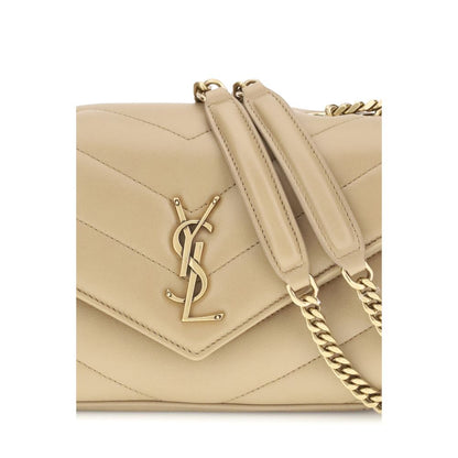 Saint Laurent LouLou Schultertasche aus hochwertigem Lammleder in Beige