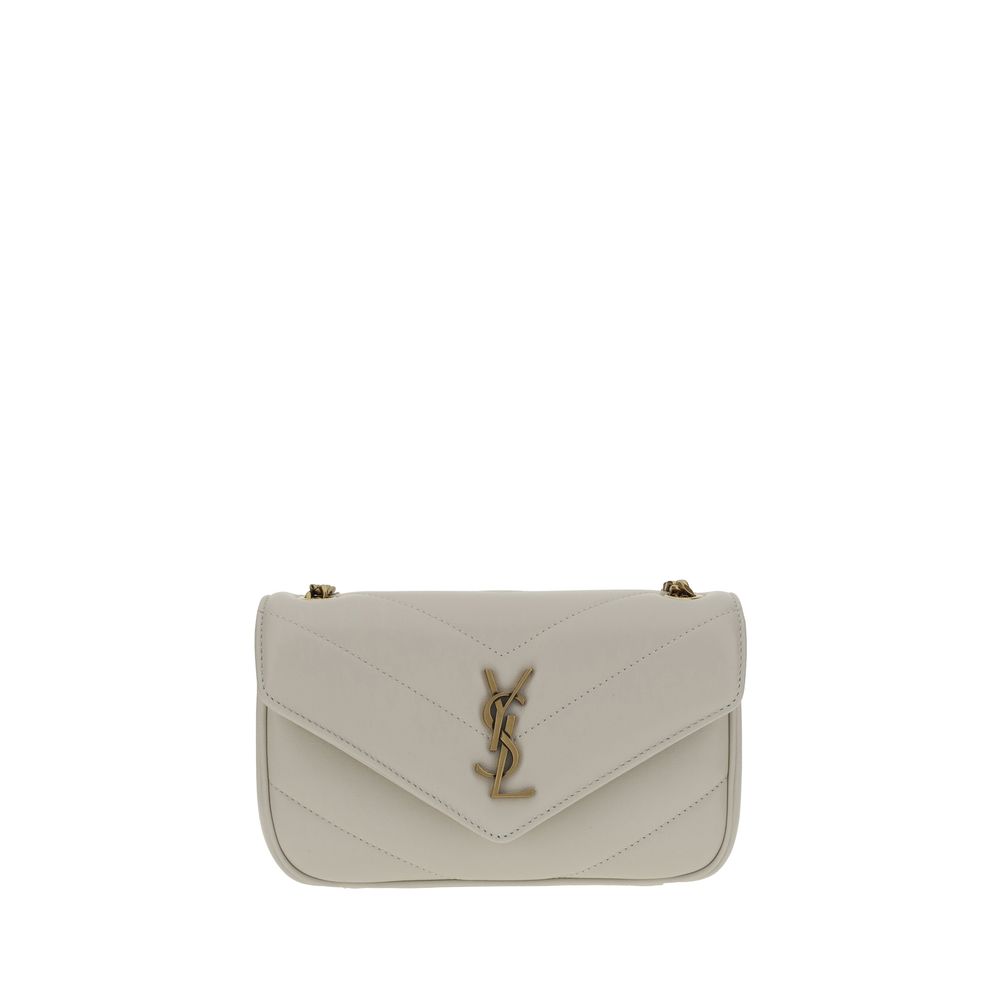 Saint Laurent Weiße Lammleder Schultertasche Ovis Aries - Eleganz für Anspruchsvolle