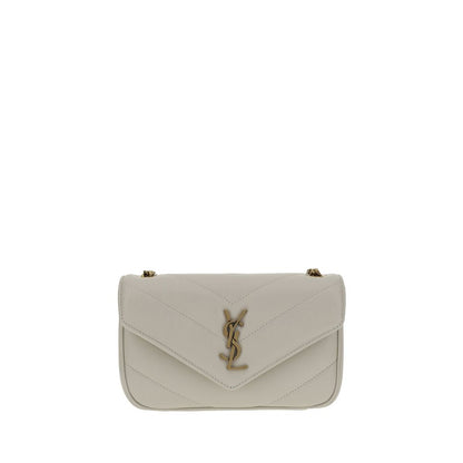 Saint Laurent Weiße Lammleder Schultertasche Ovis Aries - Eleganz für Anspruchsvolle