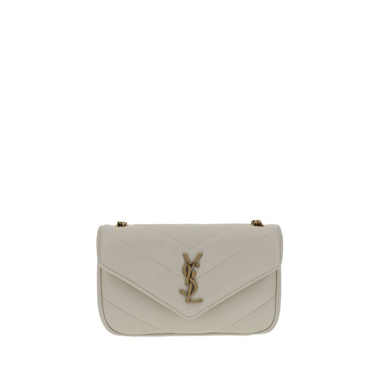 Saint Laurent Weiße Lammleder Schultertasche Ovis Aries - Eleganz für Anspruchsvolle