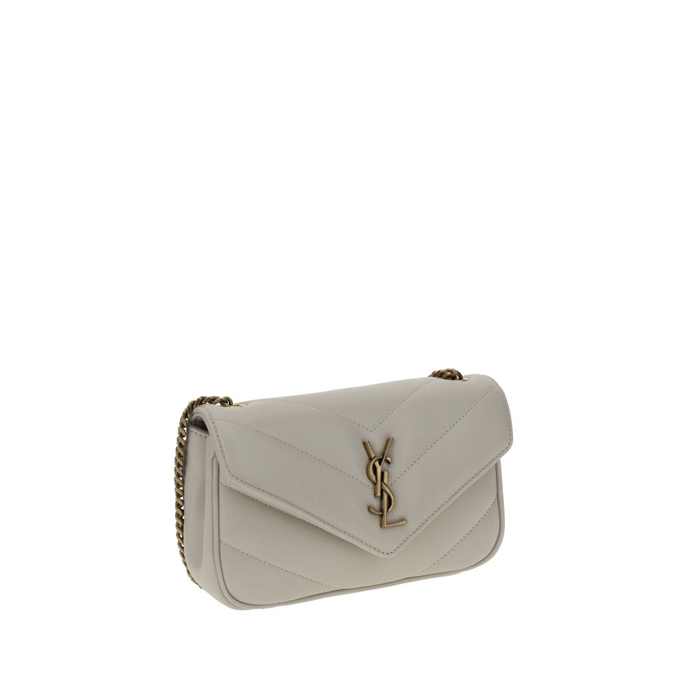 Saint Laurent Weiße Lammleder Schultertasche Ovis Aries - Eleganz für Anspruchsvolle