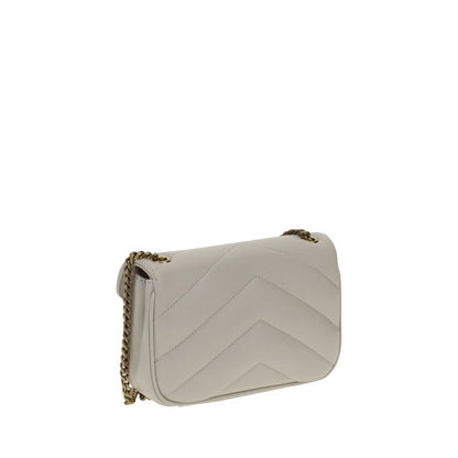 Saint Laurent Weiße Lammleder Schultertasche Ovis Aries - Eleganz für Anspruchsvolle