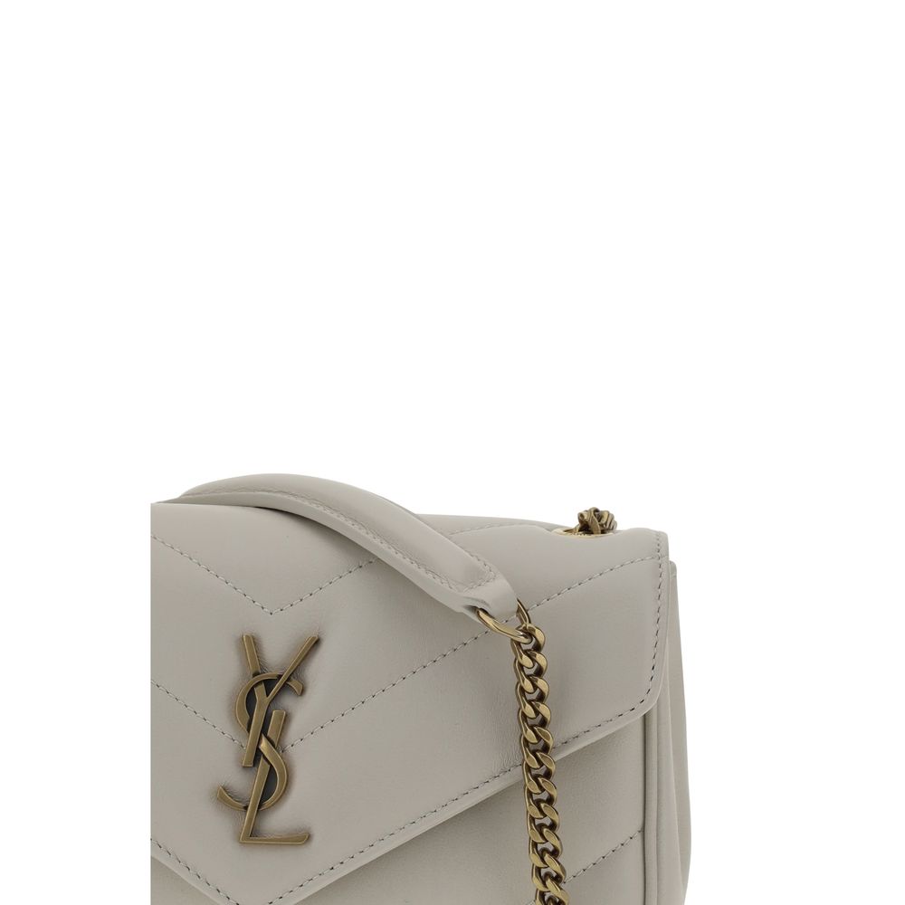 Saint Laurent Weiße Lammleder Schultertasche Ovis Aries - Eleganz für Anspruchsvolle