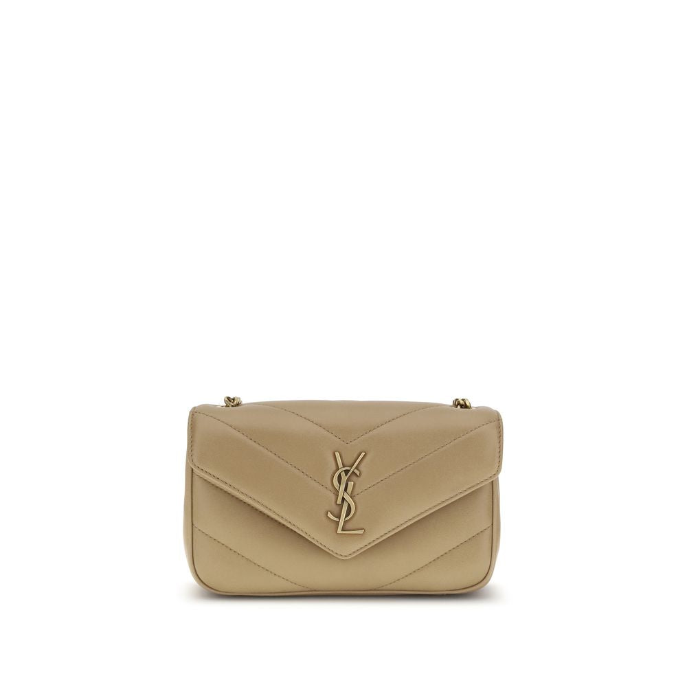 Saint Laurent Lou Lou Schultertasche aus beigem Lammleder