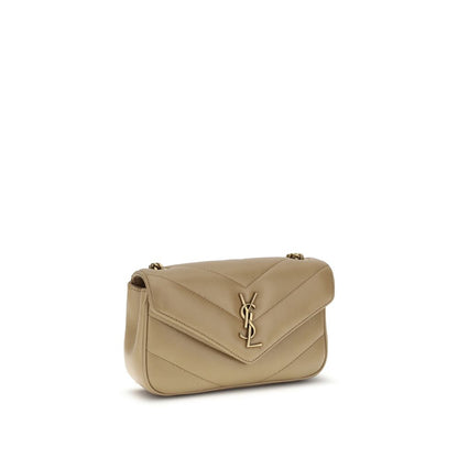 Saint Laurent Lou Lou Schultertasche aus beigem Lammleder