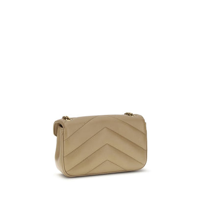 Saint Laurent Lou Lou Schultertasche aus beigem Lammleder
