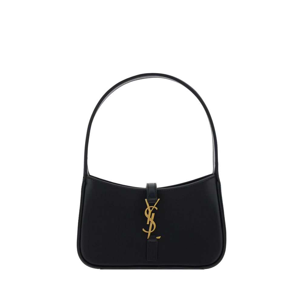 Saint Laurent Schwarze Bos Taurus Kalbsleder Mini Hobo Schultertasche