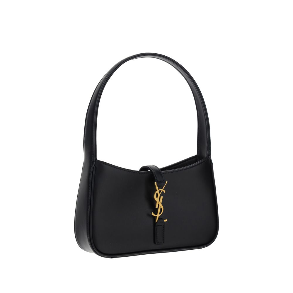Saint Laurent Schwarze Bos Taurus Kalbsleder Mini Hobo Schultertasche