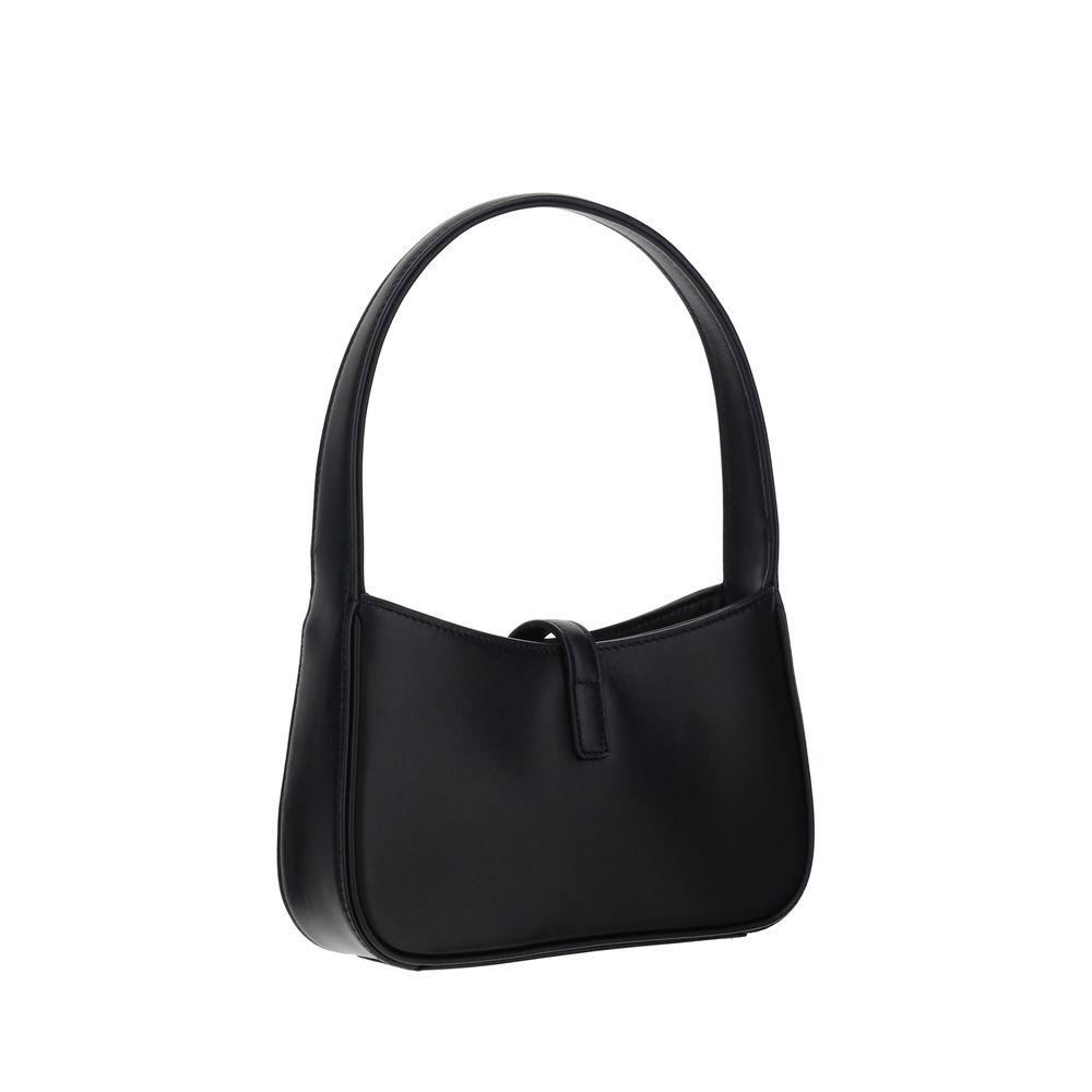 Saint Laurent Schwarze Bos Taurus Kalbsleder Mini Hobo Schultertasche