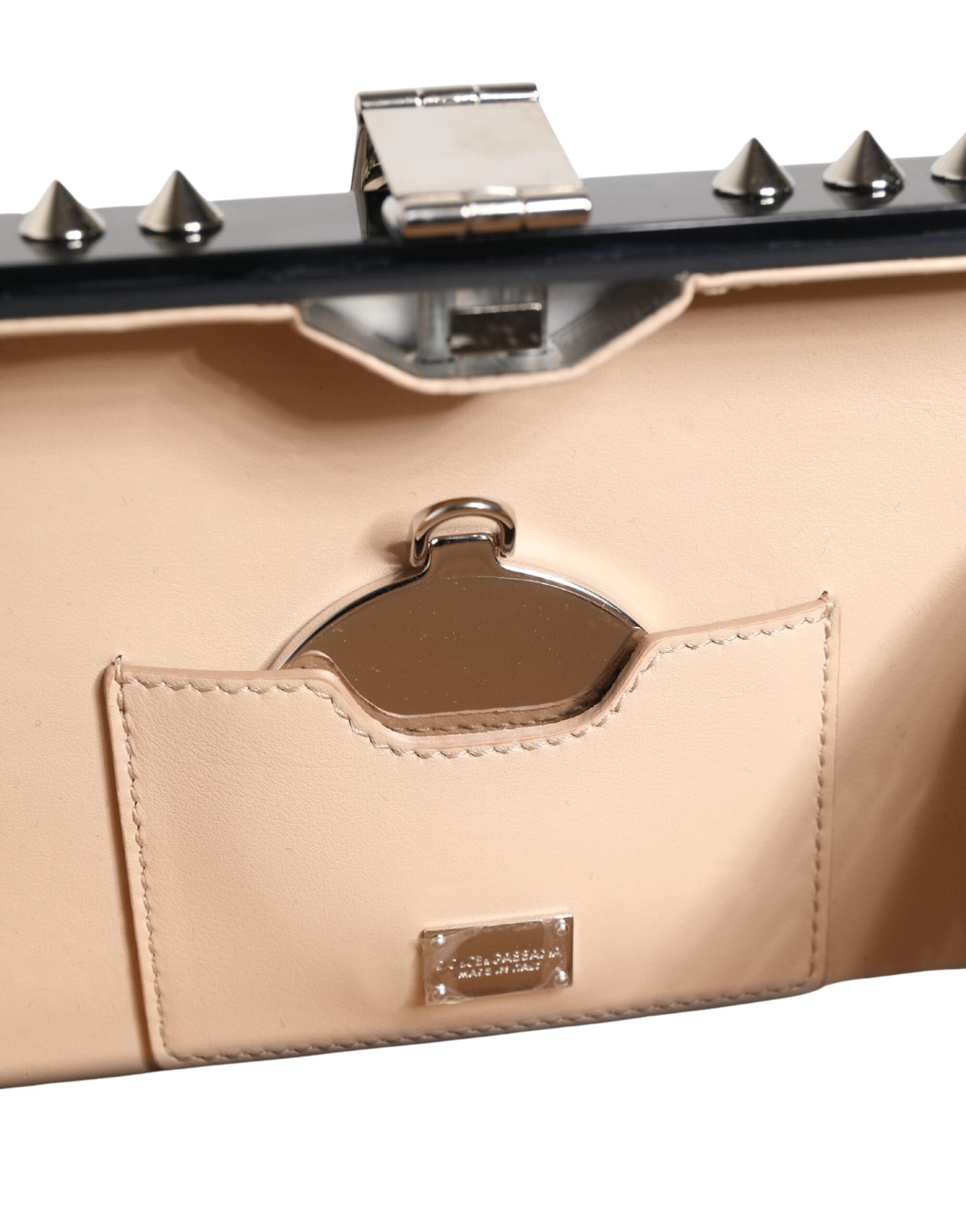 Dolce & Gabbana Schwarze DOLCE BOX Clutch aus Acryl-Plexiglas mit Nietenbesatz