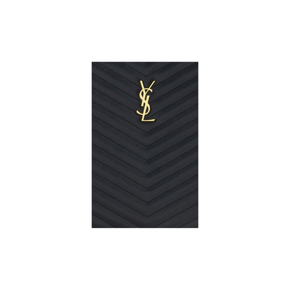 Saint Laurent Schwarze Kalbsleder Bos Taurus Clutch - Elegantes Designer-Accessoire