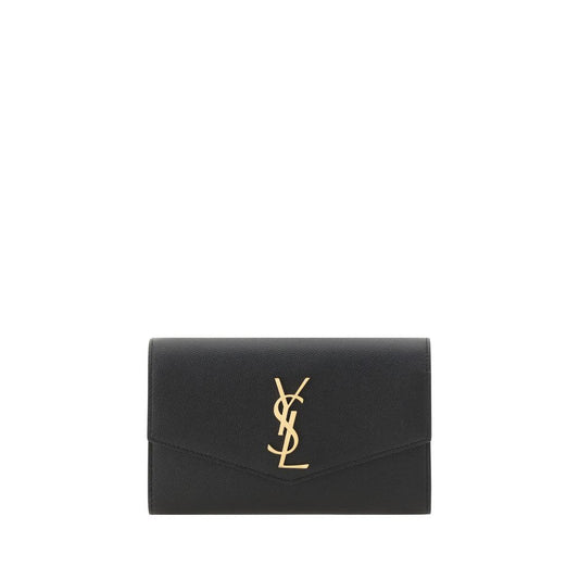 Luxuriöse Saint Laurent Schwarze Bos Taurus Kalbsleder Schultertasche