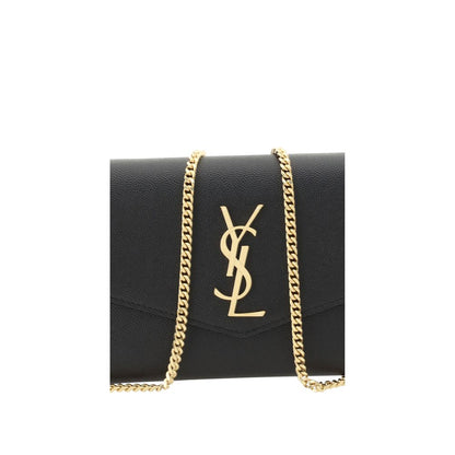 Luxuriöse Saint Laurent Schwarze Bos Taurus Kalbsleder Schultertasche