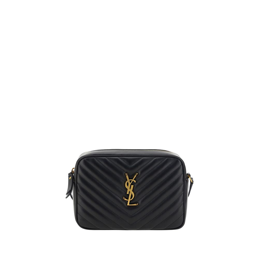 Saint Laurent Schwarze Bos Taurus Kalbsleder Schultertasche - LouLou Kollektion