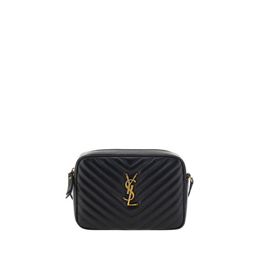 Saint Laurent Schwarze Bos Taurus Kalbsleder Schultertasche - LouLou Kollektion