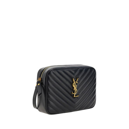 Saint Laurent Schwarze Bos Taurus Kalbsleder Schultertasche - LouLou Kollektion