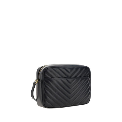 Saint Laurent Schwarze Bos Taurus Kalbsleder Schultertasche - LouLou Kollektion